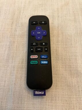 Roku Black Streaming Remote with Purple Directional Pad
